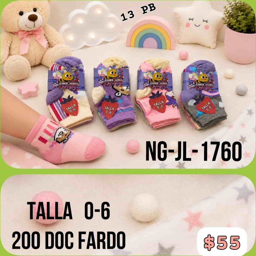 Calcetas para bebé NG-JL-1760, talla 0-6
