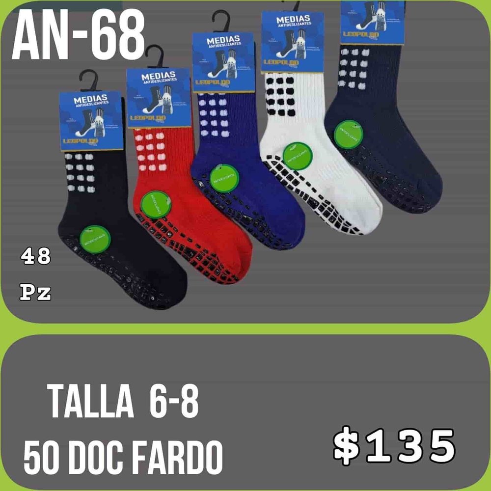 Calcetas antiderrapantes AN-68, talla 6-8
