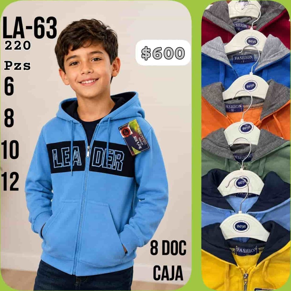 Sudadera con capucha para niño LA-63, tallas 6 a 12