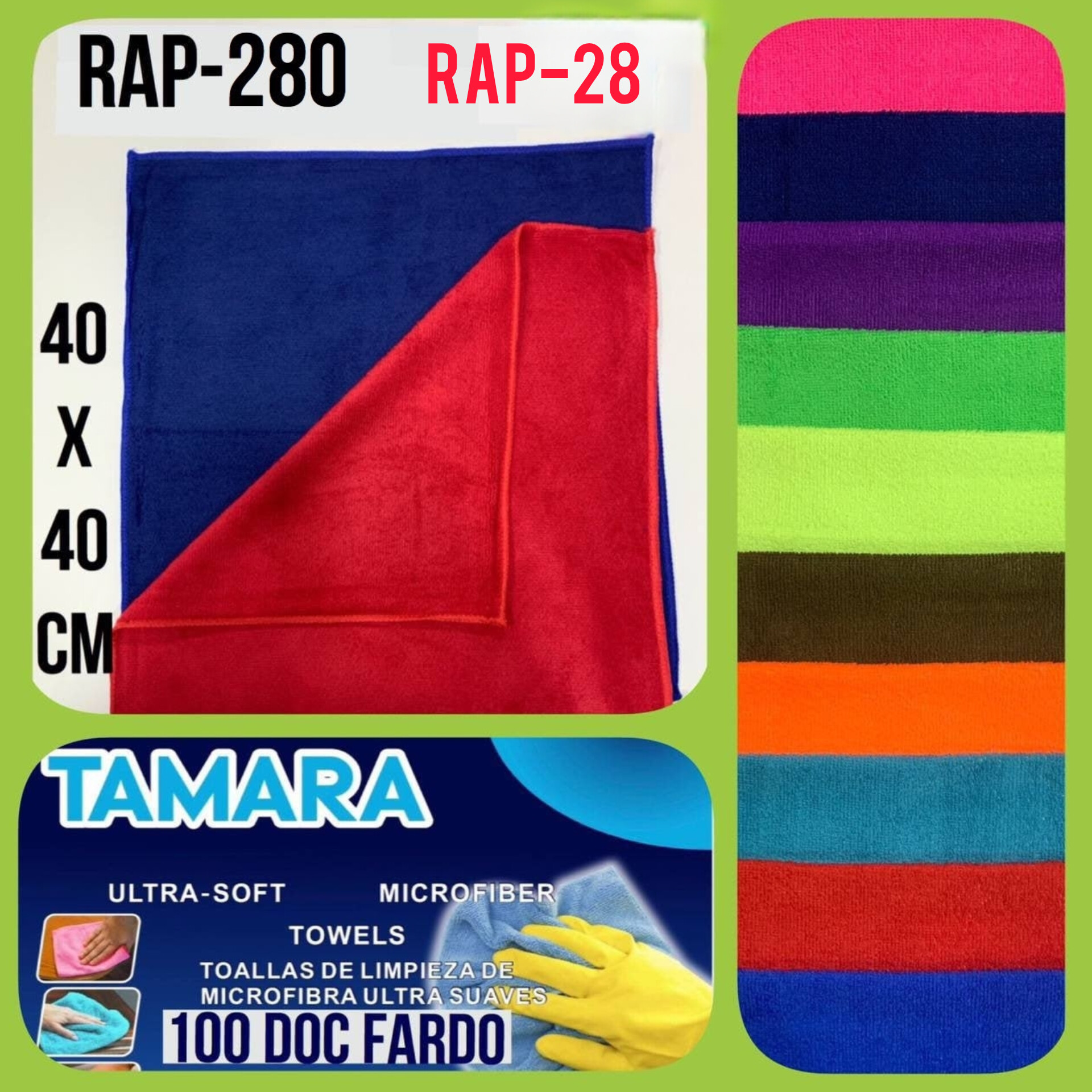 Toalla de microfibra Tamara RAP-280, 40 x 40 cm