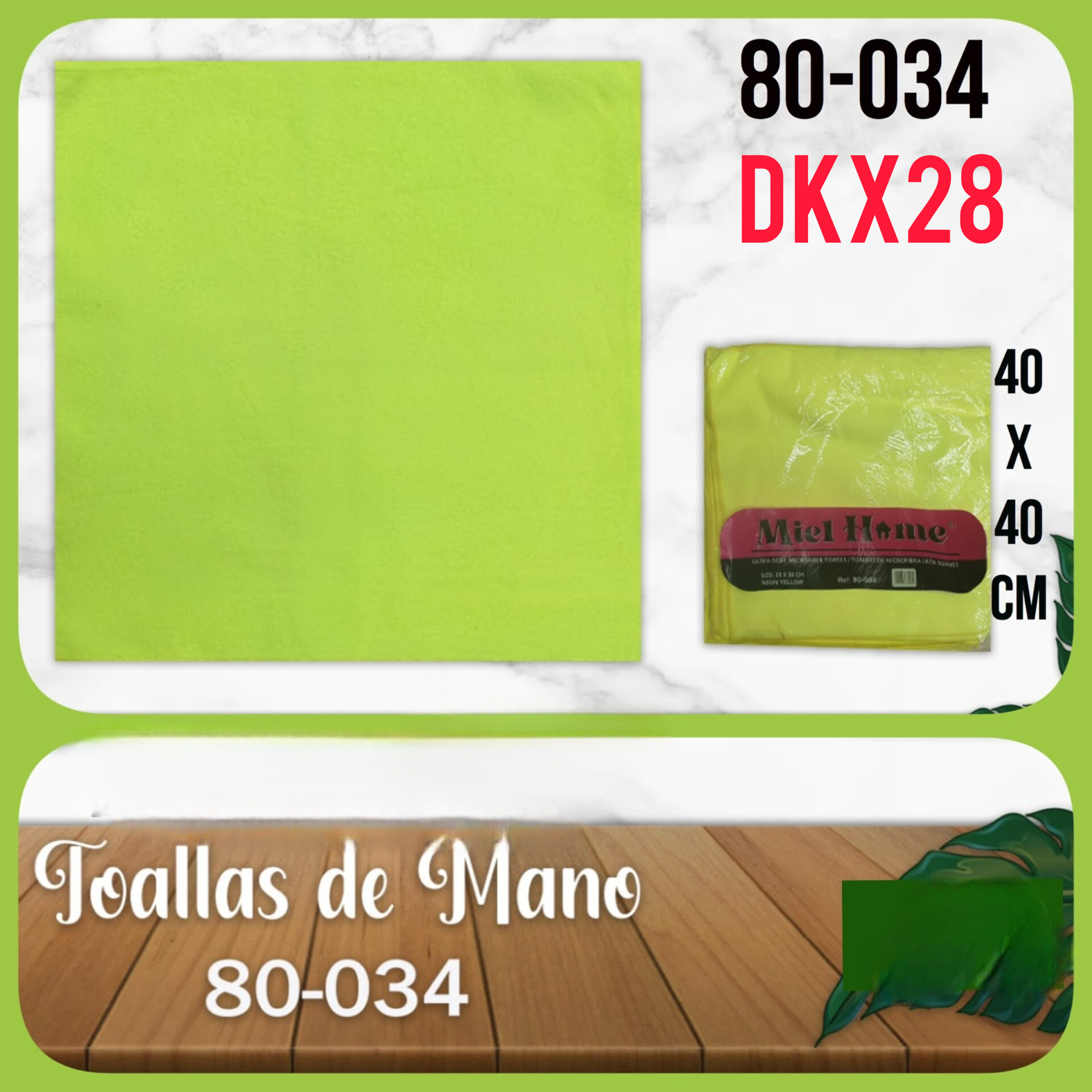 Toalla de mano 80-034, 40 x 40 cm